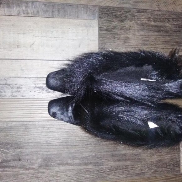Black Fox Fur Boots size 7 w/ sheepskin lining EUC - Picture 4 of 5